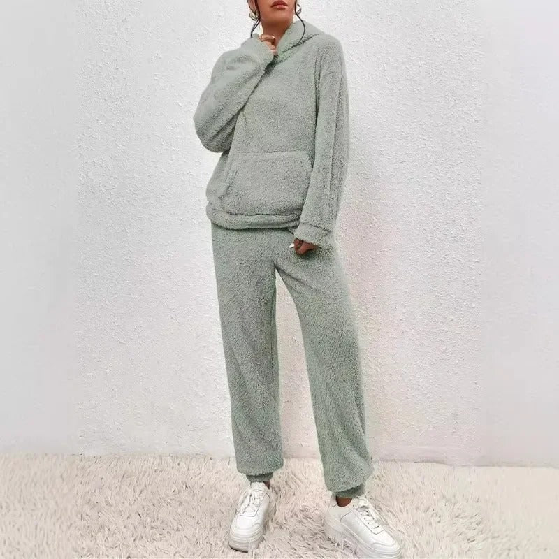 Plush Hooded Loungewear Set