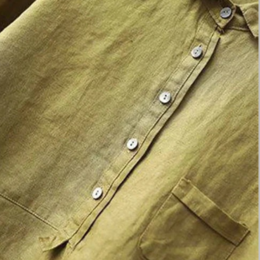 Linen Blend High-Low Blouse