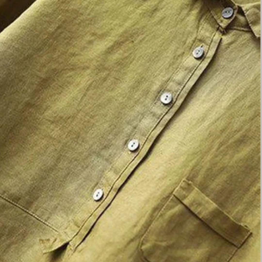 Linen Blend High-Low Blouse
