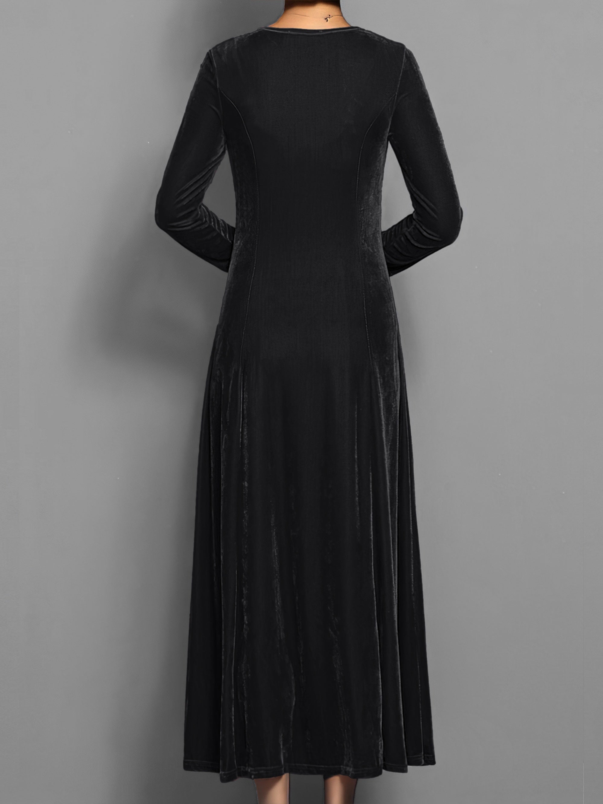 Velvet Long Sleeve Maxi Dress
