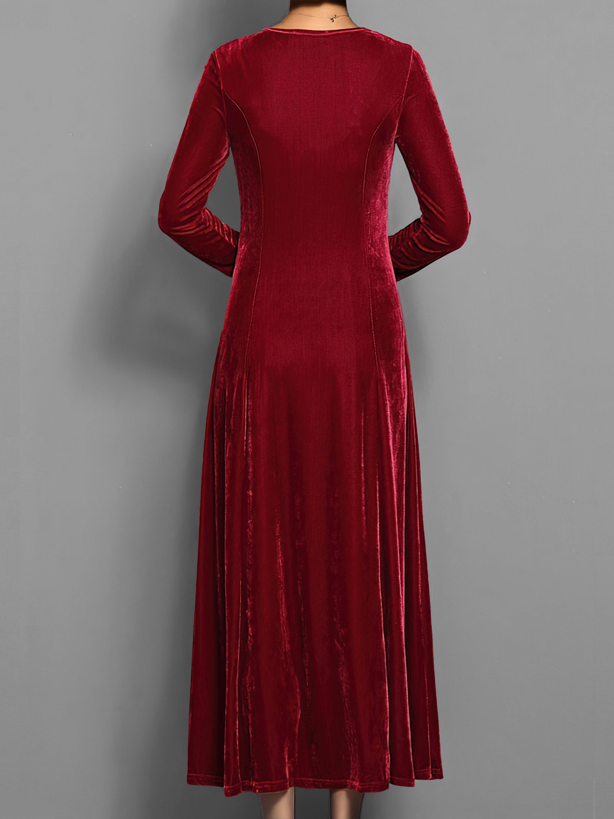 Velvet Long Sleeve Maxi Dress