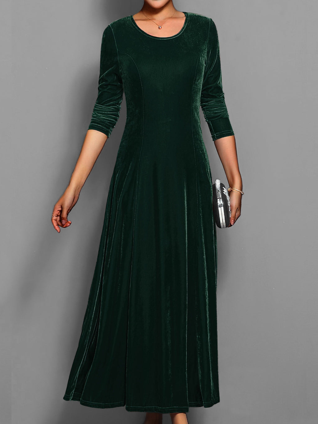Velvet Long Sleeve Maxi Dress
