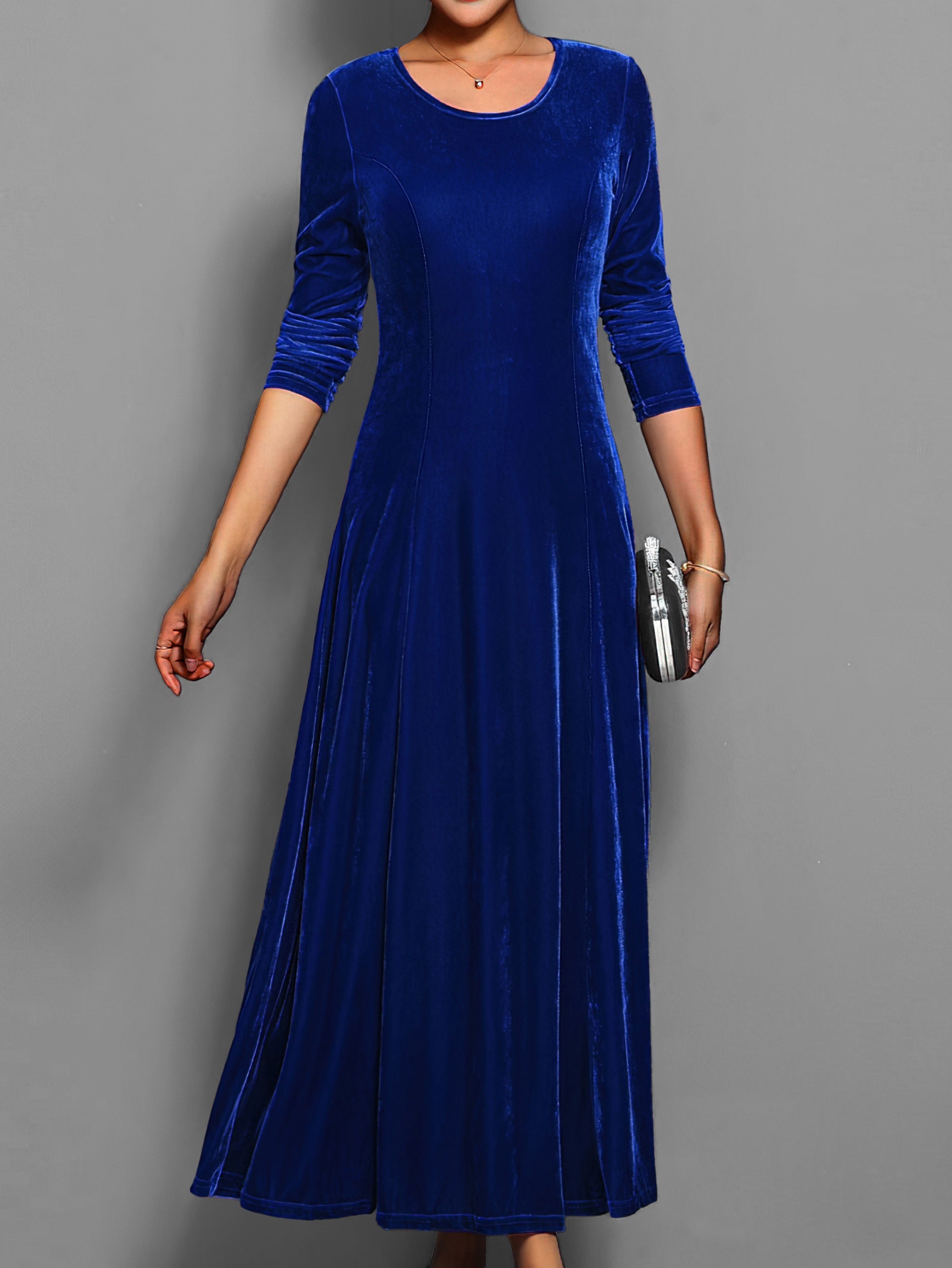 Velvet Long Sleeve Maxi Dress