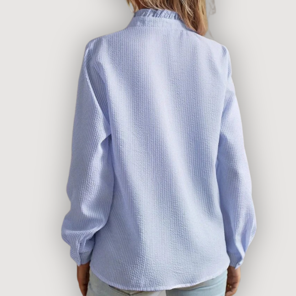 Ruffled Striped Blouse
