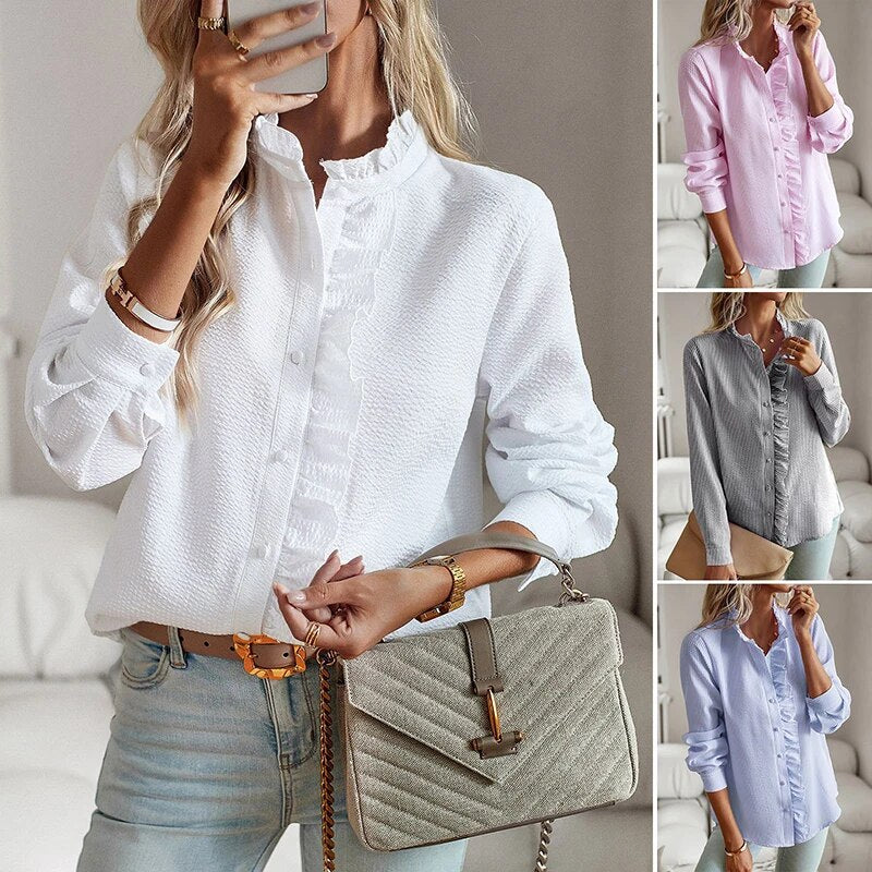 Ruffled Striped Blouse