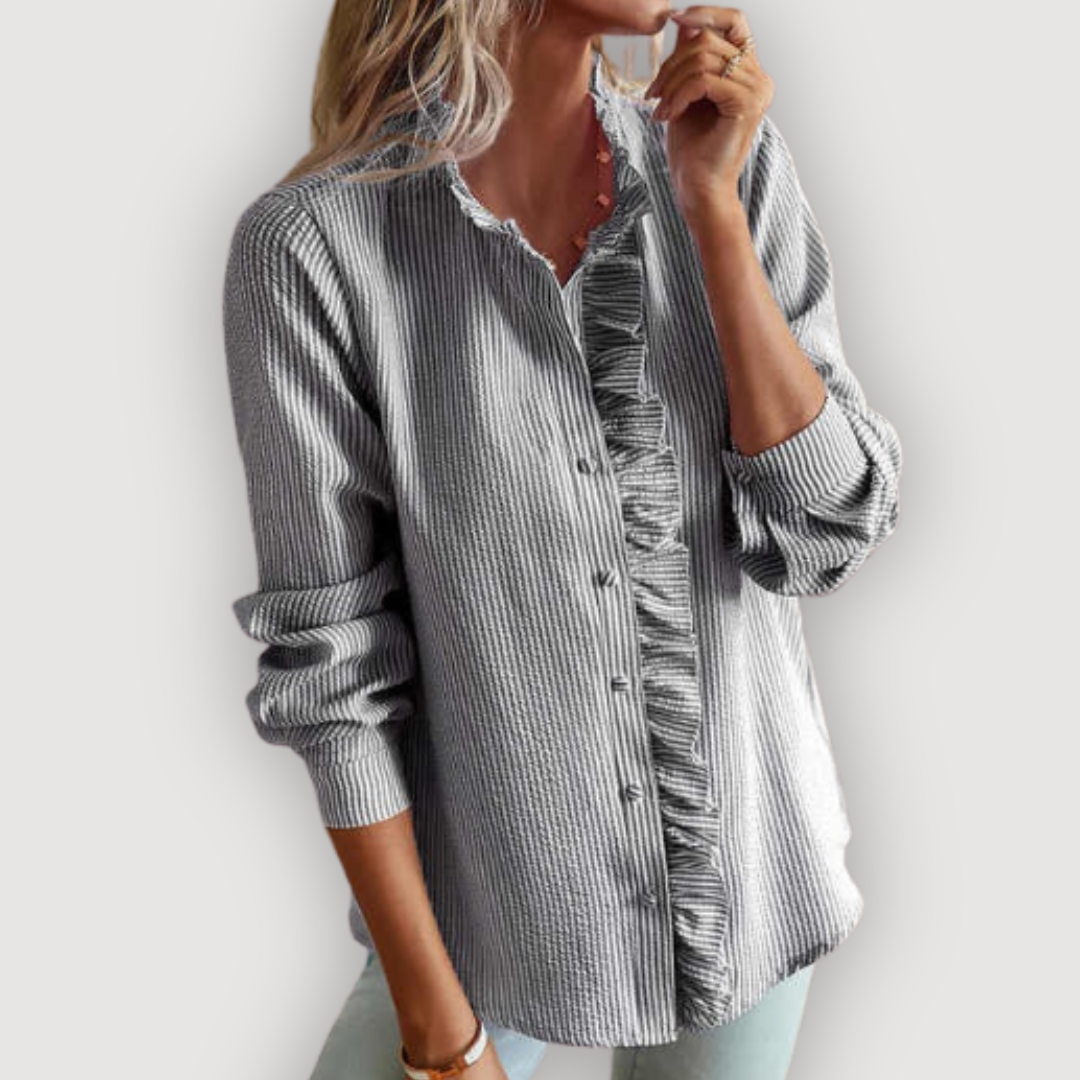 Ruffled Striped Blouse