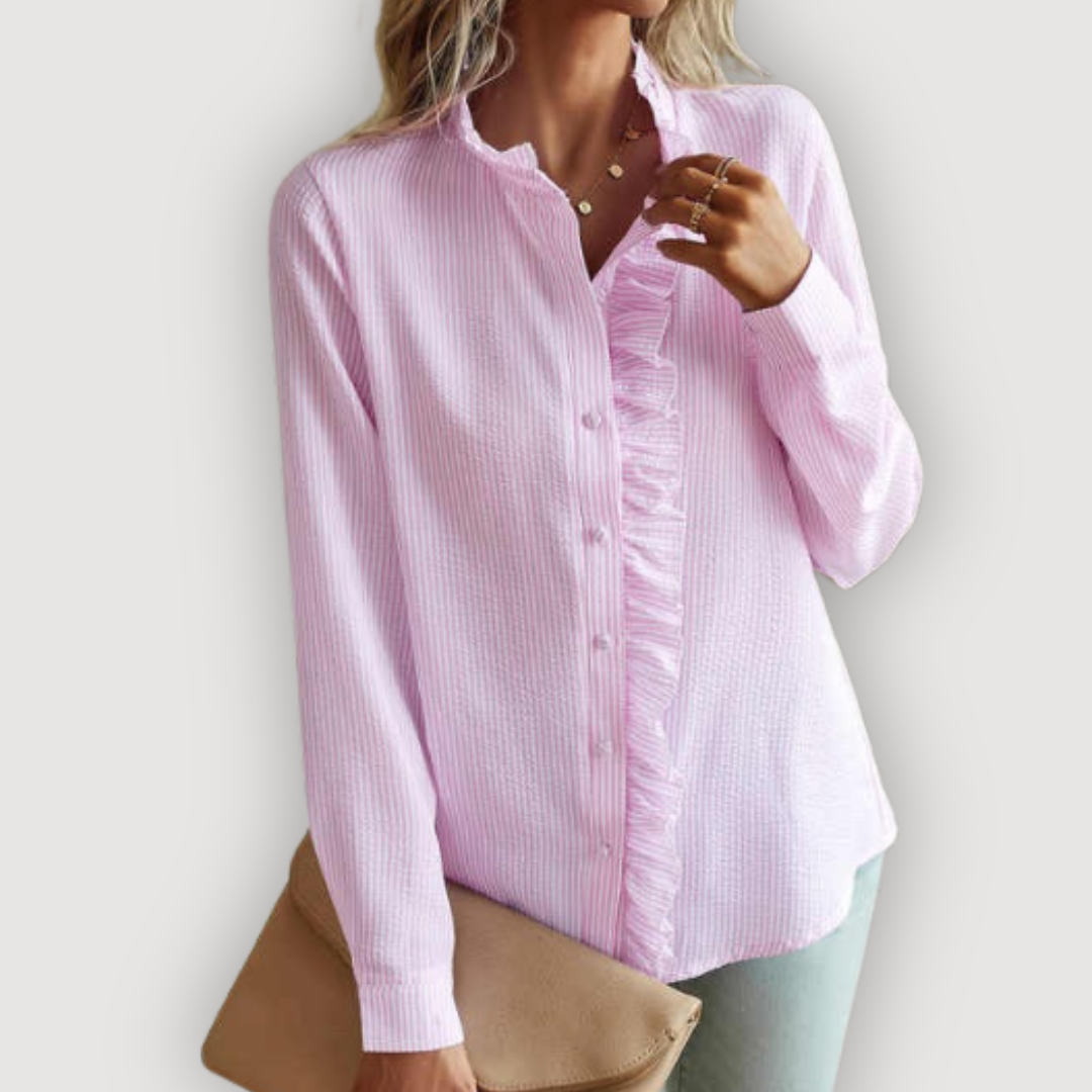 Ruffled Striped Blouse
