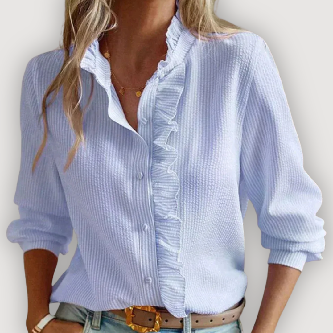 Ruffled Striped Blouse