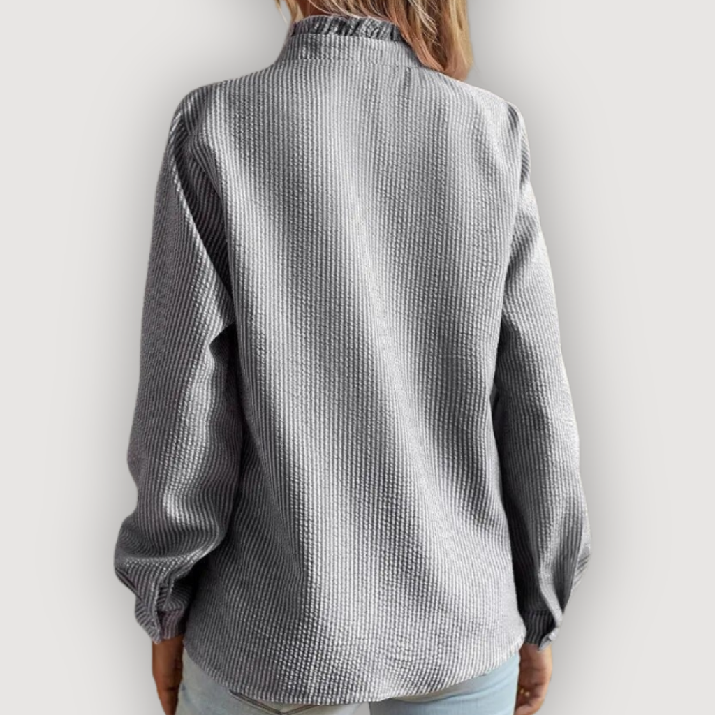 Ruffled Striped Blouse