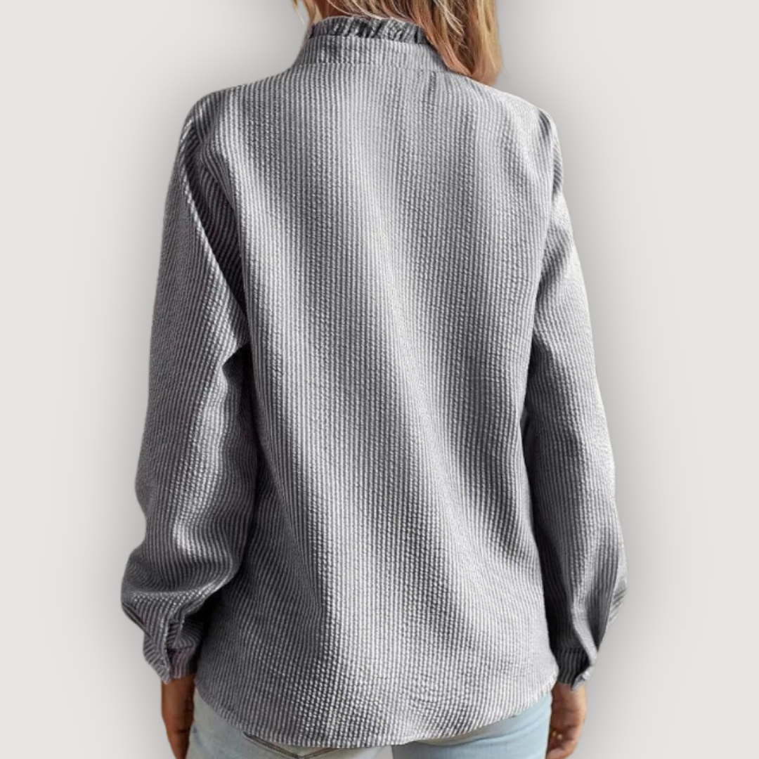 Ruffled Striped Blouse