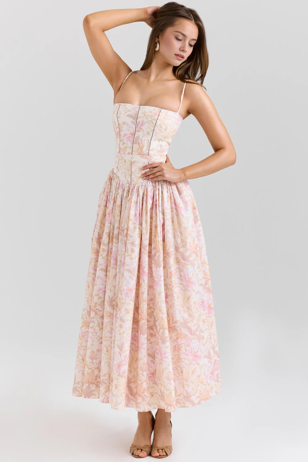 A-Line Floral Maxi Dress