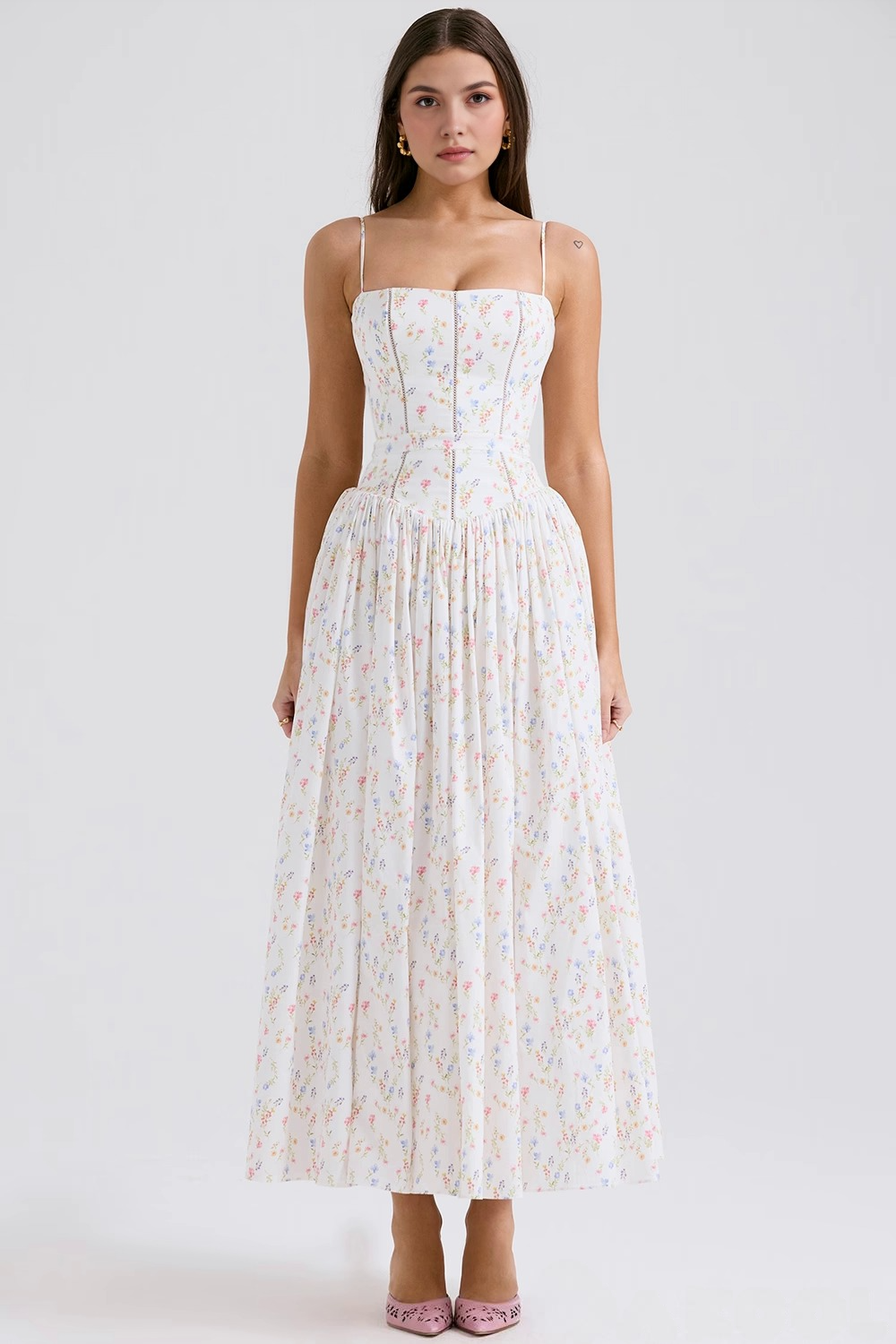 A-Line Floral Maxi Dress