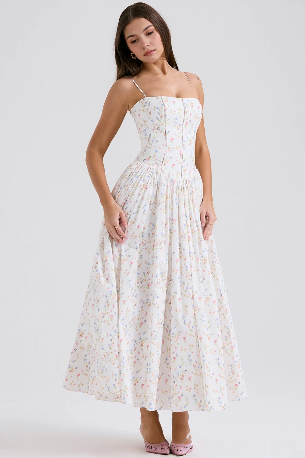 A-Line Floral Maxi Dress