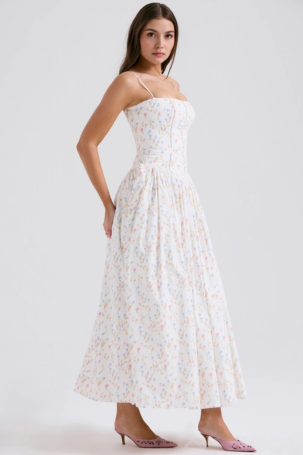 A-Line Floral Maxi Dress