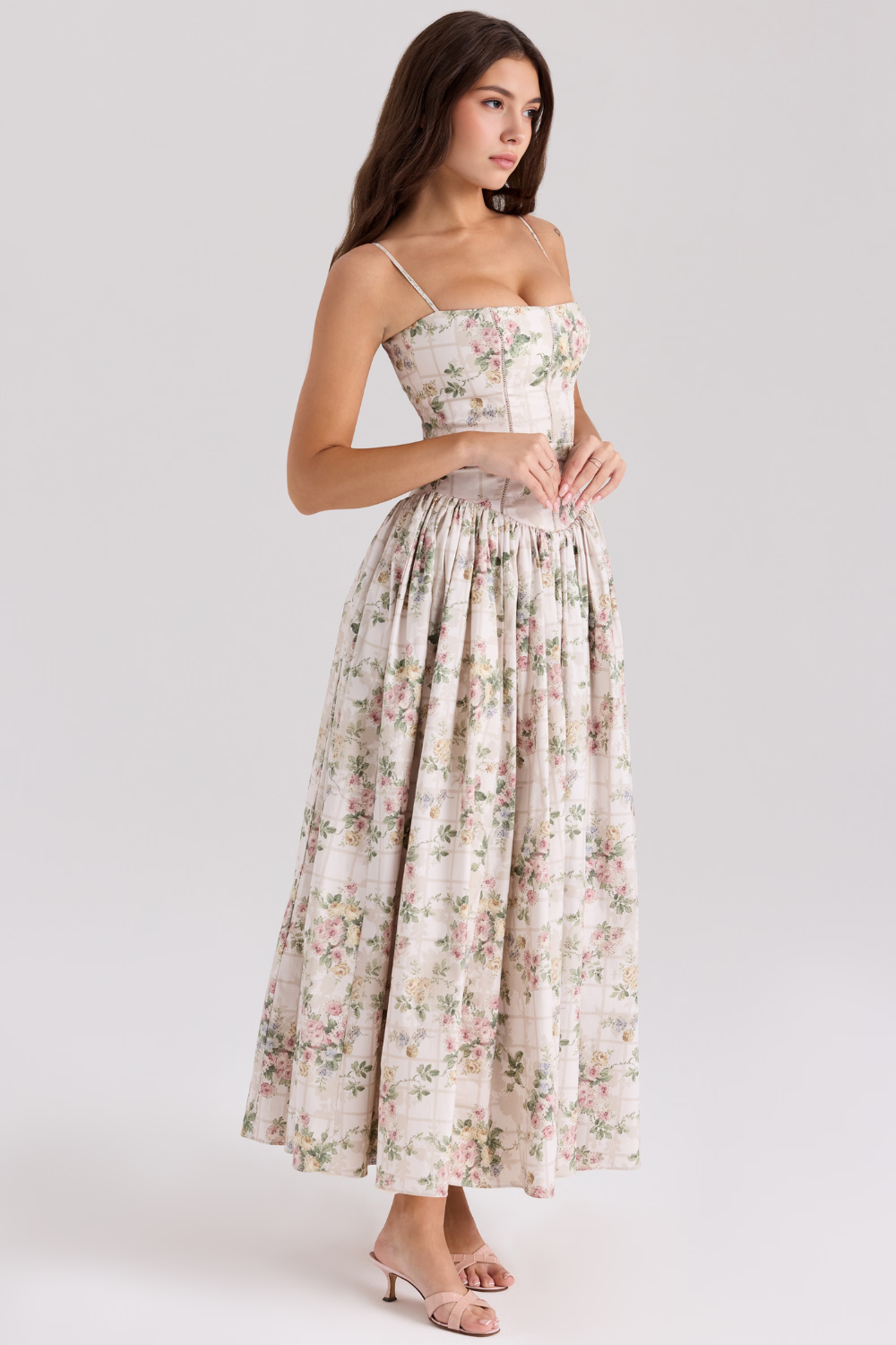 A-Line Floral Maxi Dress