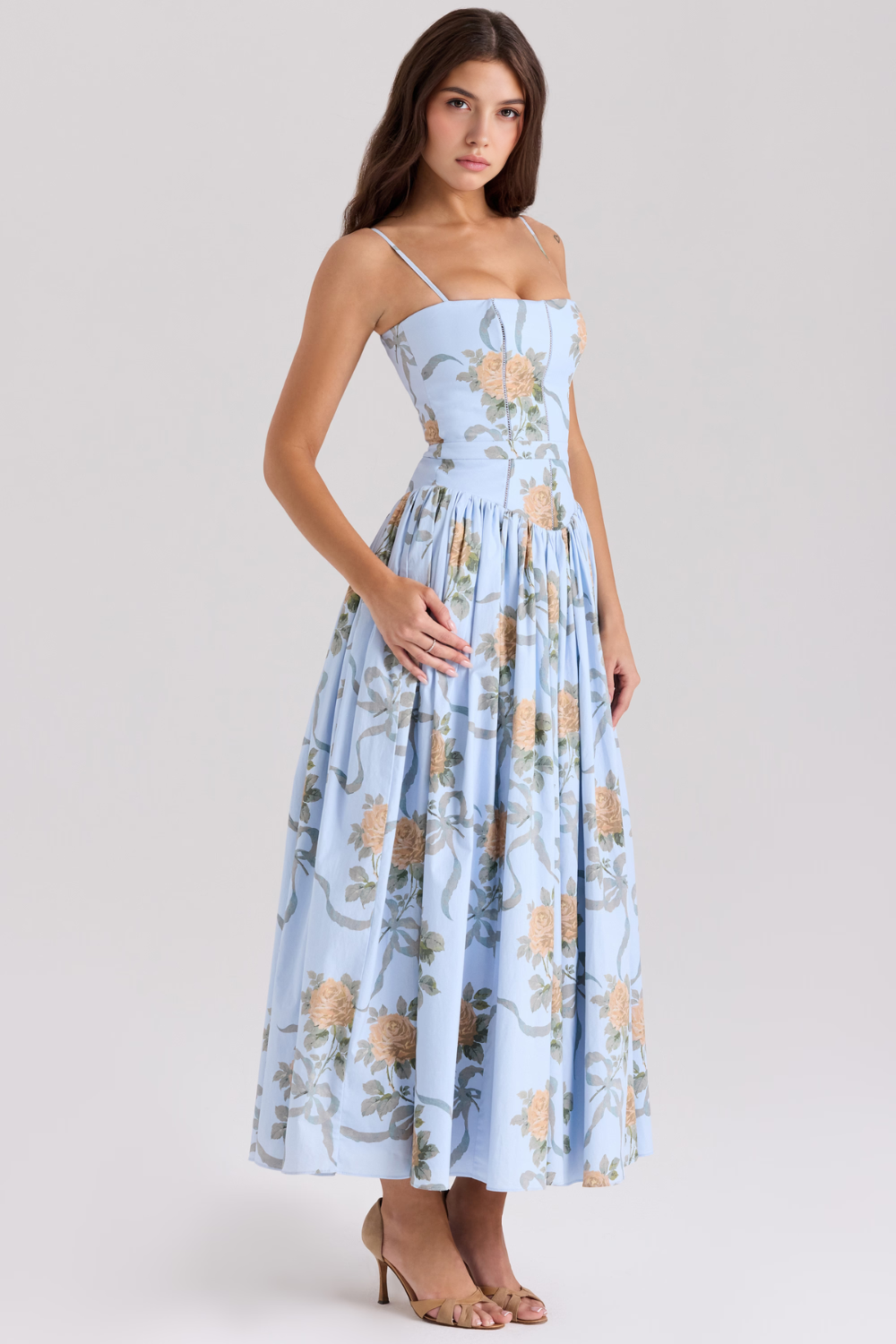 A-Line Floral Maxi Dress