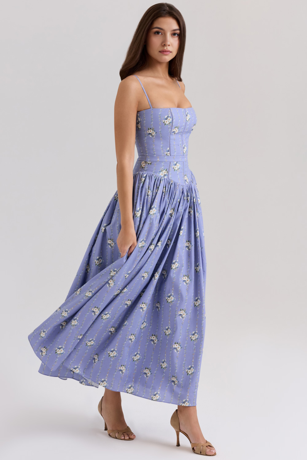 A-Line Floral Maxi Dress