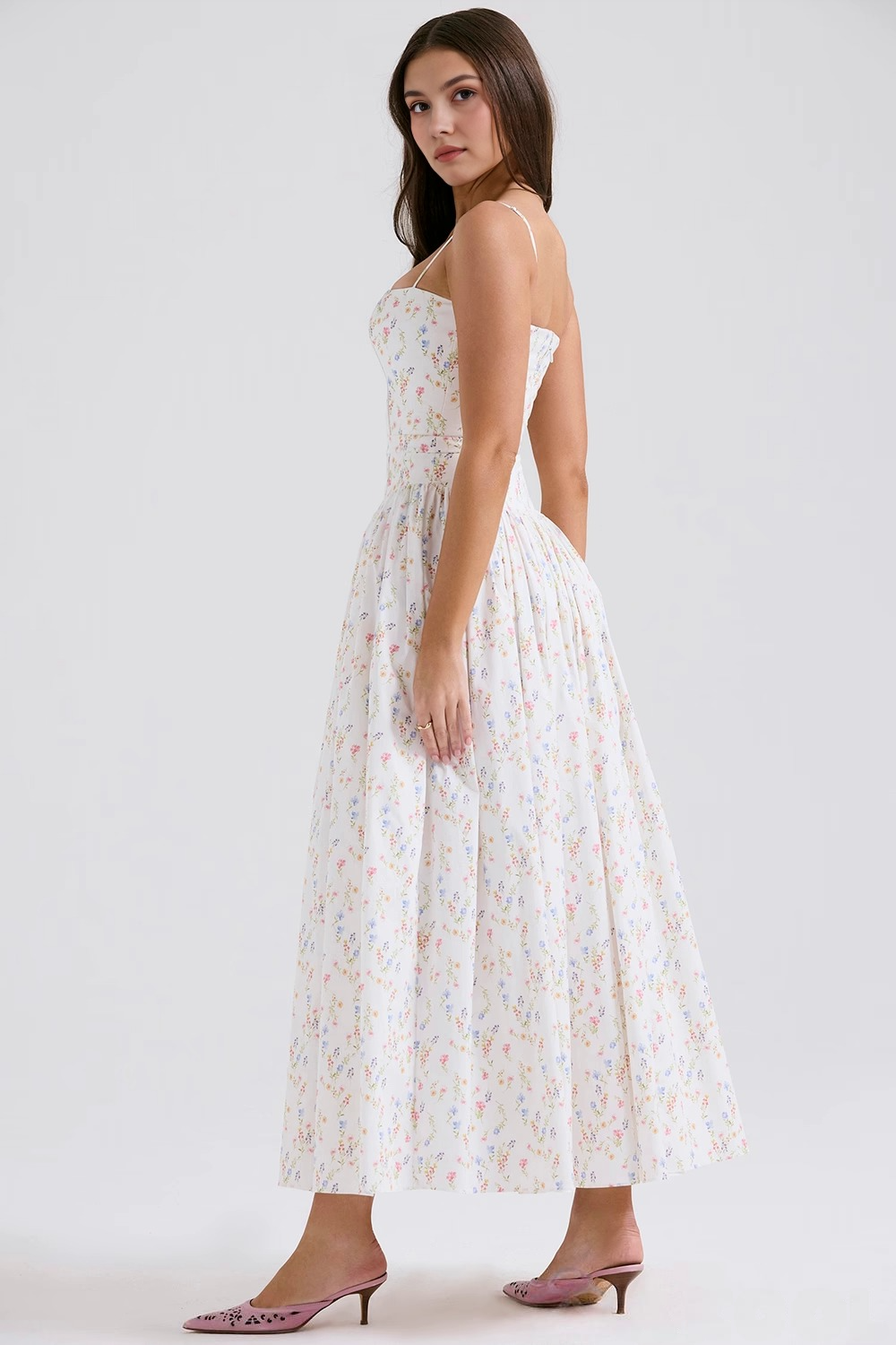 A-Line Floral Maxi Dress