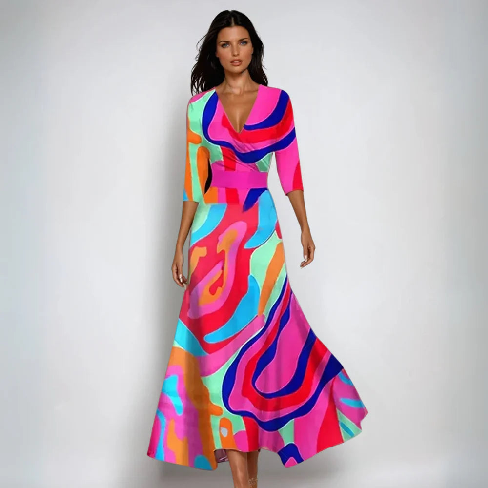 Summer Floral Wrap Maxi Dress
