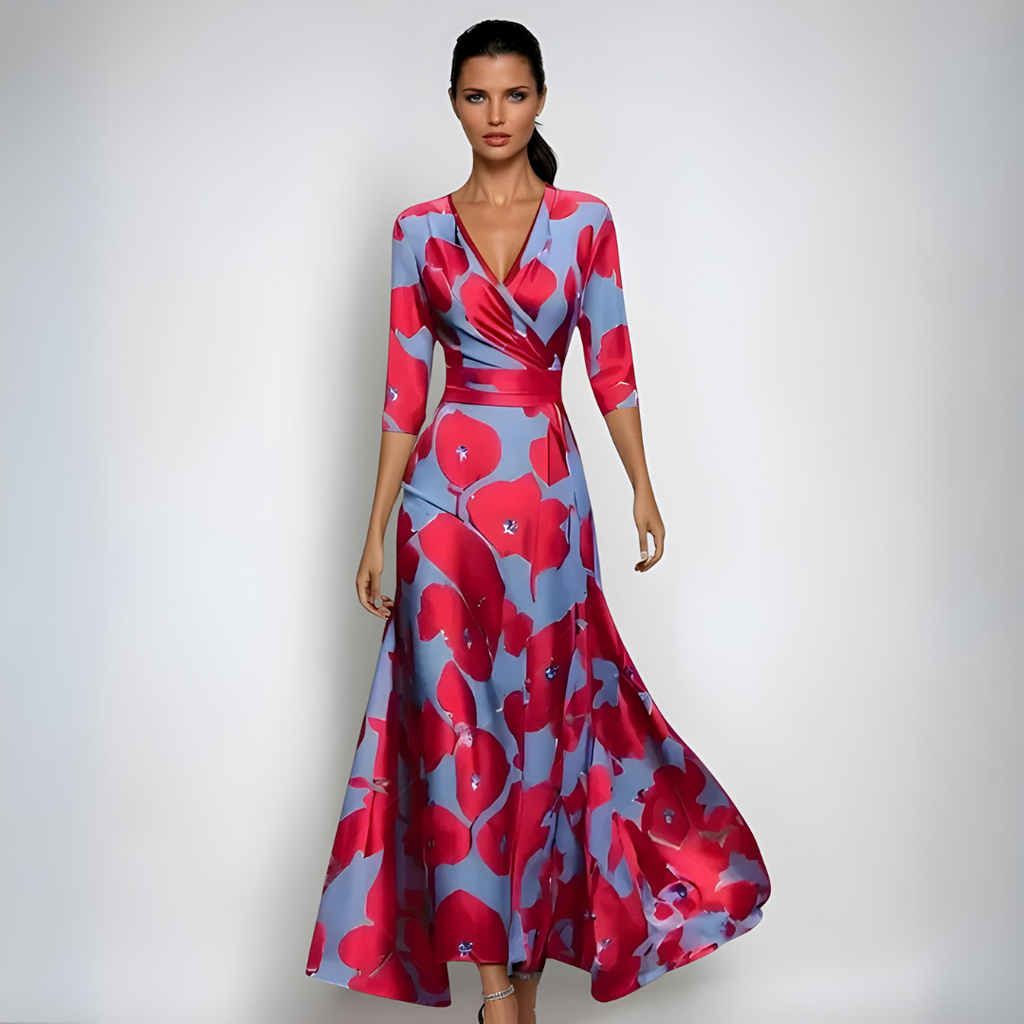 Summer Floral Wrap Maxi Dress
