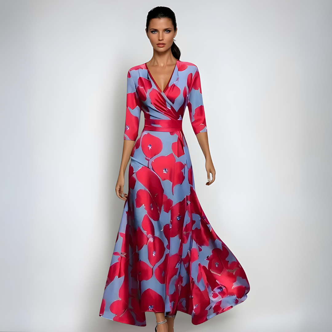 Summer Floral Wrap Maxi Dress