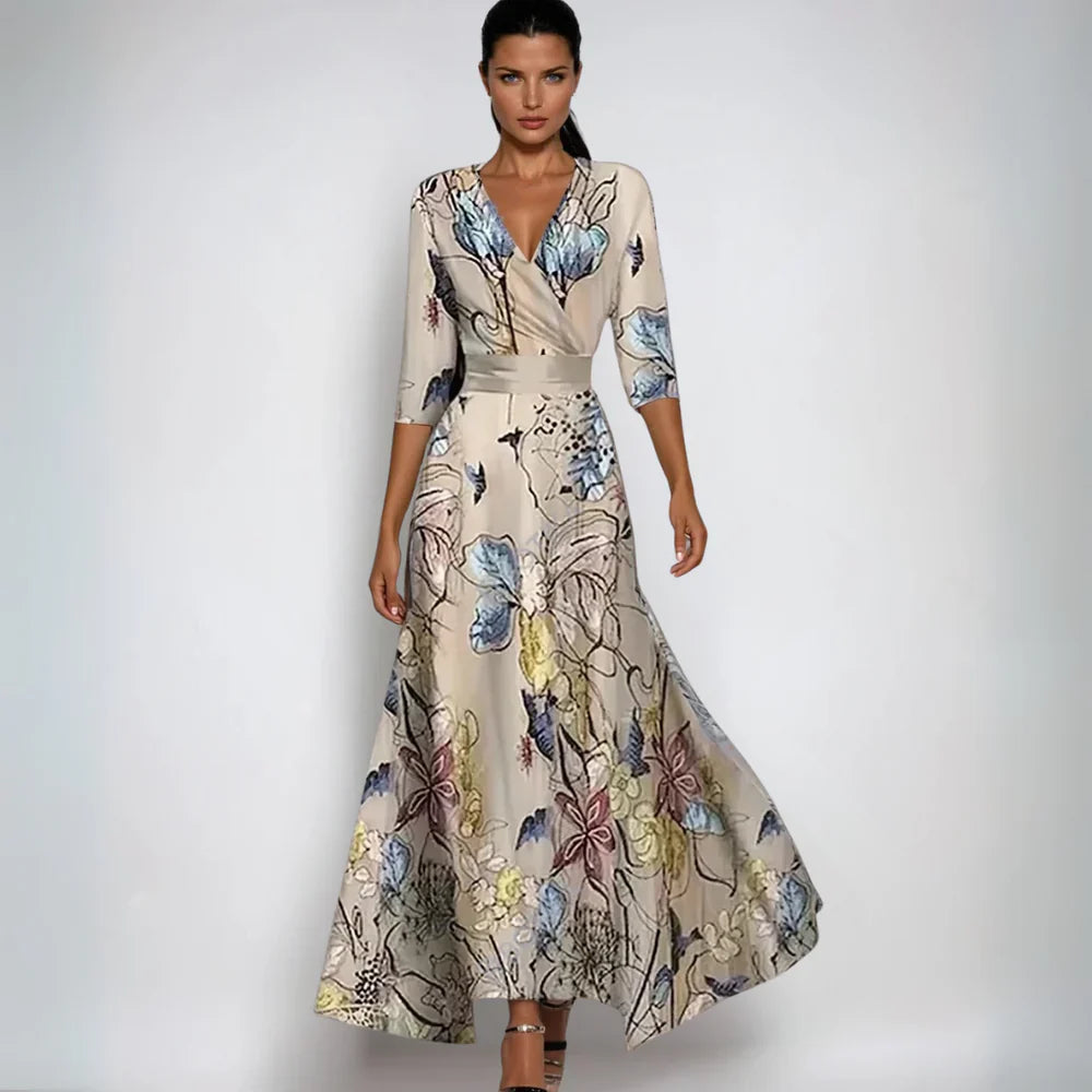 Summer Floral Wrap Maxi Dress